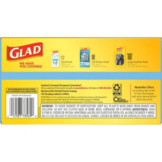 Glad ForceFlex Tall Kitchen Drawstring Trash Bags - Febreze Fresh Clean - 13 Gallon image {9}