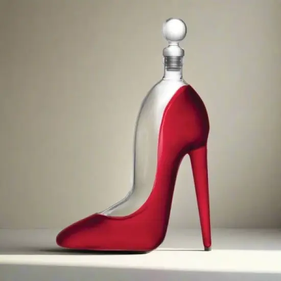 Godinger Silver 22 fl oz Runway High Heel Decanter Red image {1}