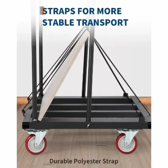 Trolley - Heavy Duty 1800 Lbs Load Capacity, Steel Construction, Anti-Rust, Tilted Design, Rounded Edge, 5-Inch Silent PU Lockable Wheels image {3}