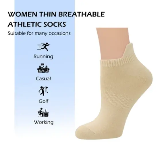 SERISIMPLE Women Viscose Bamboo No Show Sock Low Cut Socks Arch Support Breathable Athletic Sock 5 Pairs image {9}