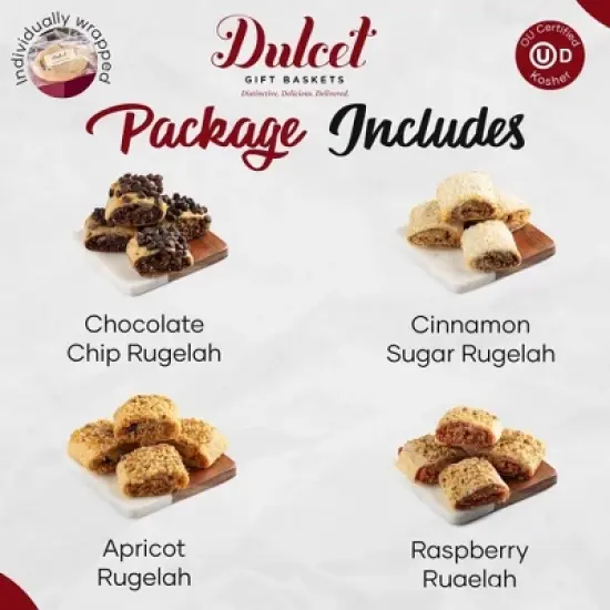 Gourmet Gift Baskets, Rugelah Assorted Gift Basket, Thank You & Appreciation Food Gift Baskets for Student, Dad, Brother & Mens by Dulcet Gift Baskets image {13}
