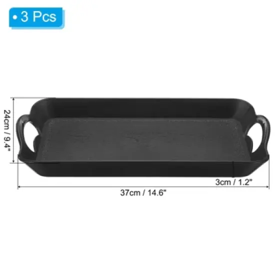 Unique Bargains Plastic Reusable Multi-Purpose Rectangle Serving Trays image {1}