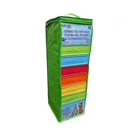 Waloo Sports Jumbo Reversible Tumbling Tower & Dominoes - 50pc Set image {3}