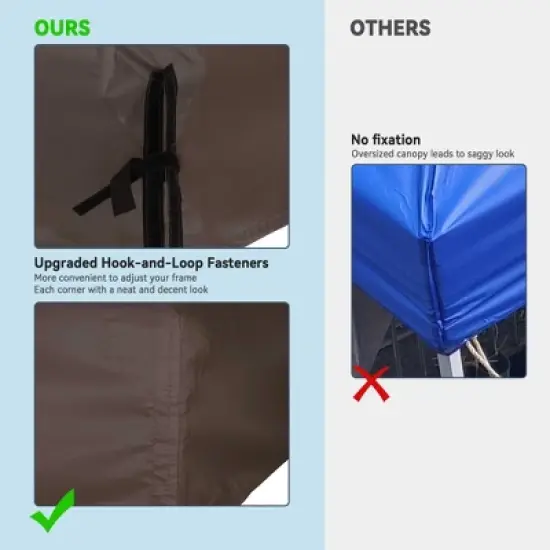 Yescom 10x10Ft Gazebo Top Replacement for beach cabanas for 1 Tier Outdoor Canopy Cover Patio Garden Yard Party Coffee Tan image {3}