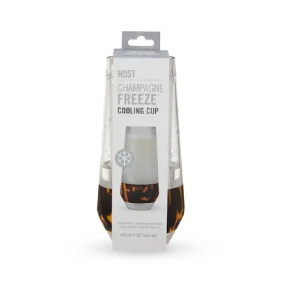 HOST Champagne Freeze Double-Walled Stemless Wine Glasses Freezer Cooling Cups with Active Cooling Gel, 9 Oz Plastic Tumblers, Brown Set of 1 image {9}