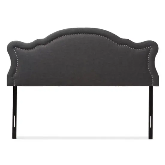 Queen Avery Modern and Contemporary Fabric Headboard Dark Gray - Baxton Studio image {1}