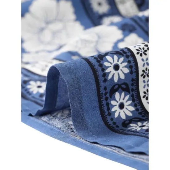 Allegra K Women's Summer Floral Boho Tassels Elastic Waist Casual Maxi Skirts image {4}