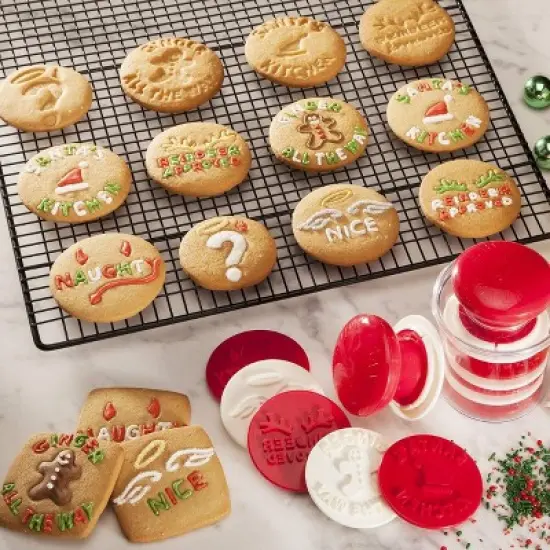 Hutzler Santa's Kitchen Holiday-Themed Cookie Stamps, Set of 6 image {3}
