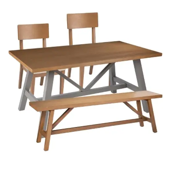 Trelltre Rectangular Dining Table Natural/Gray - Aiden Lane image {7}