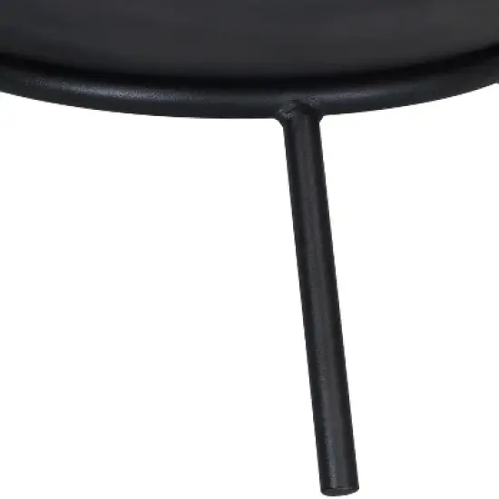 Sunnydaze Outdoor Camping or Backyard Cast Iron Round Rustic Raised Fire Pit Bowl with Steel Finish on Stand - 22" image {2}