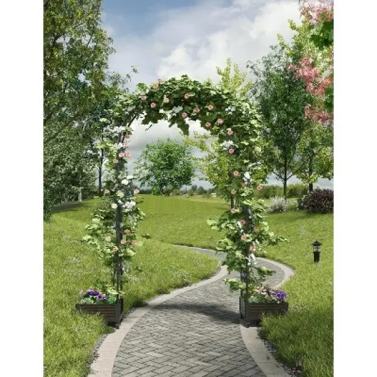 Metal Garden Arch, Wedding & Event Decoration, Garden Trellis for Climbing Plants, Balloon Decor Garden Arch Arbor, Raised Planter Box image {7}