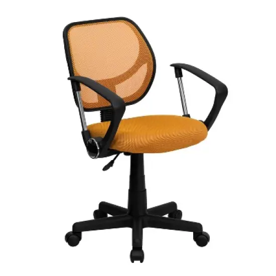 Emma and Oliver Mid-Back Mesh Swivel Task Office Chair with Curved Square Back and Arms image {10}