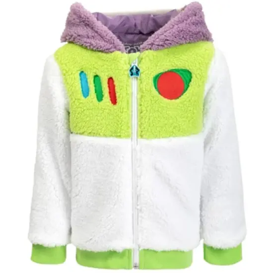 Disney Pixar Toy Story Buzz Lightyear Baby Cozy Faux Shearling Zip Up Cosplay Hoodie Infant to Toddler image {4}