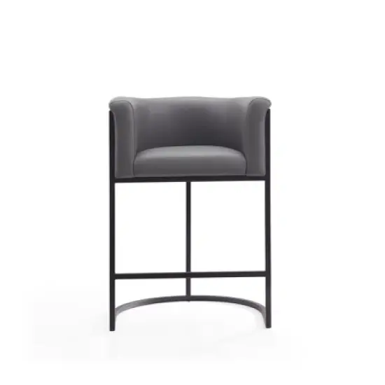 Set of 2 Cosmopolitan Upholstered Metal Counter Height Barstools - Manhattan Comfort image {3}