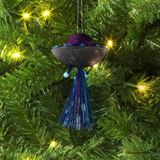5.5" Christmas Fabric Metallic Space Ship Ornament - Wondershop&trade; image {1}