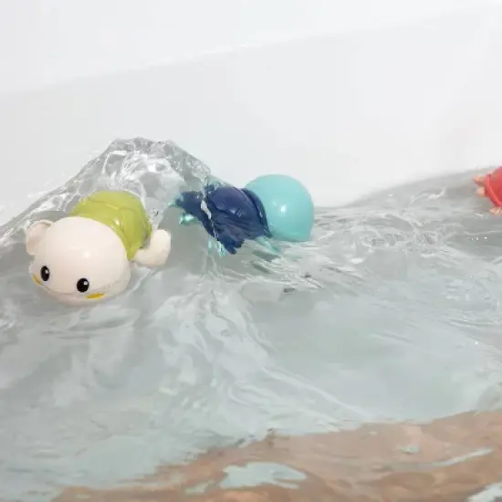 Floating Turtle Bath Toys for Toddlers 1-3, Wind-Up Swimming Toys for Boys Girls, Fun Cute Baby Pool Toys Safe and Durable Bathtub Water Toys, 3-Pack image {4}