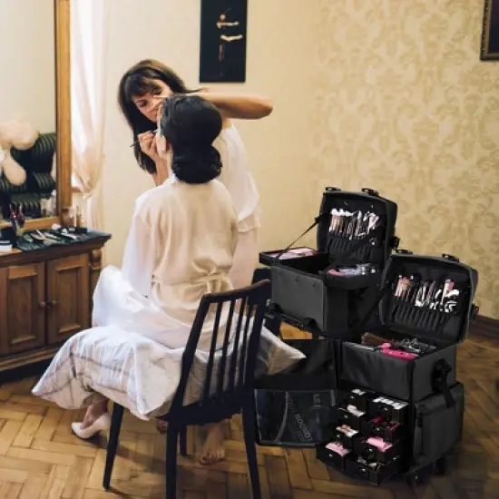 Byootique Classic  Rolling 2in1 Cosmetic Case Sided Makeup Artist Organizer image {3}