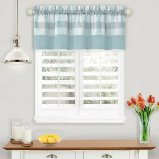 Kate Aurora Modern Farmhouse Buffalo Plaid Checkered Rod Pocket Window Valance image {7}