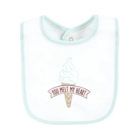 Touched by Nature Infant Girl Organic Cotton Bibs, Popsicle, One Size image {4}