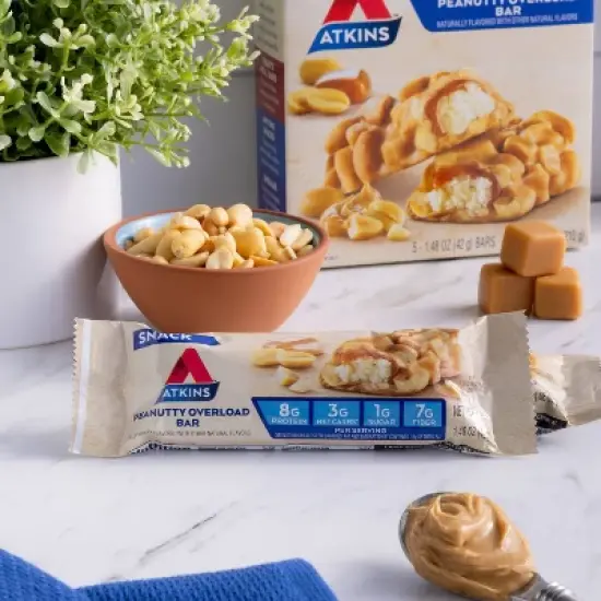 Atkins Peanutty Overload Snack Bars - 7.41oz/5ct image {6}