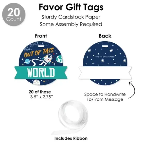 Big Dot of Happiness Blast Off to Outer Space - Rocket Ship Baby Shower or Birthday Party Favors and Cupcake Kit - Fabulous Favor Party Pack - 100 Pc image {5}