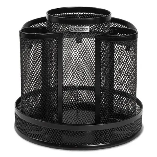 Rolodex Wire Mesh Spinning Desk Sorter, Black, 6.5"d x 6.5"h image {3}