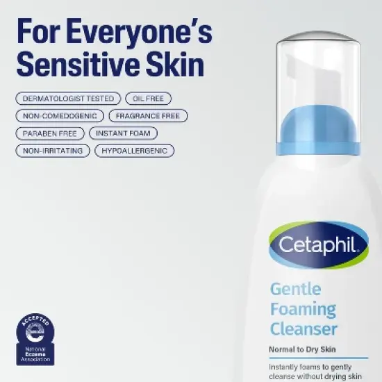 Cetaphil Gentle Foaming Facial Cleanser with Glycerin - 8 fl oz image {6}
