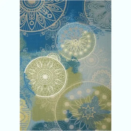 Nourison Home & Garden Blue Indoor/Outdoor Area Rug RS092 image {5}