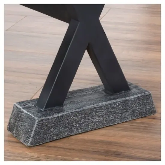 Ponza 6pc Rectangle Wicker & Light Weight Concrete Patio Dining Set - Gray - Christopher Knight Home image {2}