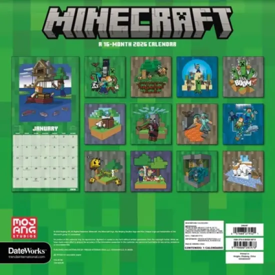 Minecraft 2026 12"x12" Wall Calendar image {3}