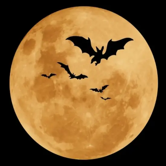 Junior's Design By Humans Halloween - Moon By MonkeyStore T-Shirt image {1}