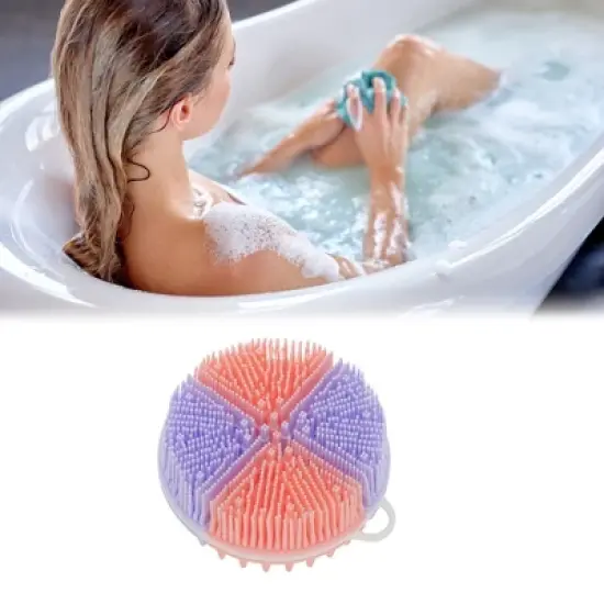 Unique Bargains Round Double-sided Bath Brush 1 Pc image {1}