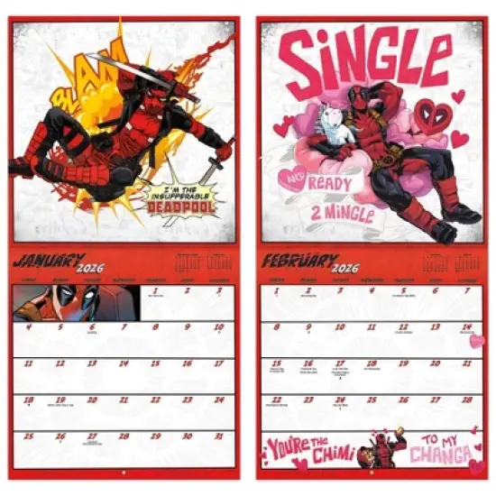 Marvel 2026 Deadpool 12"x12" Wall Calendar image {5}