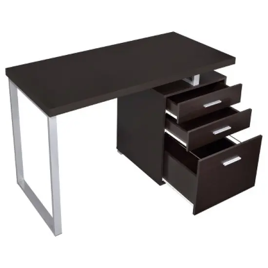 Brennan 3 Drawer Office Desk with Reversible Cabinet - Coaster image {3}