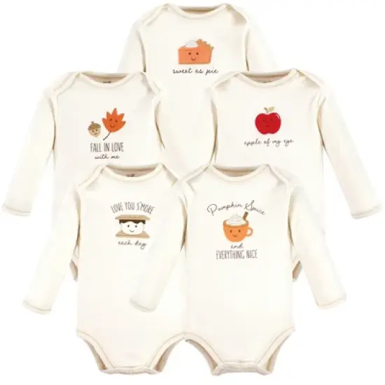 Touched by Nature Organic Cotton Long-Sleeve Bodysuits, Fall Food image {7}