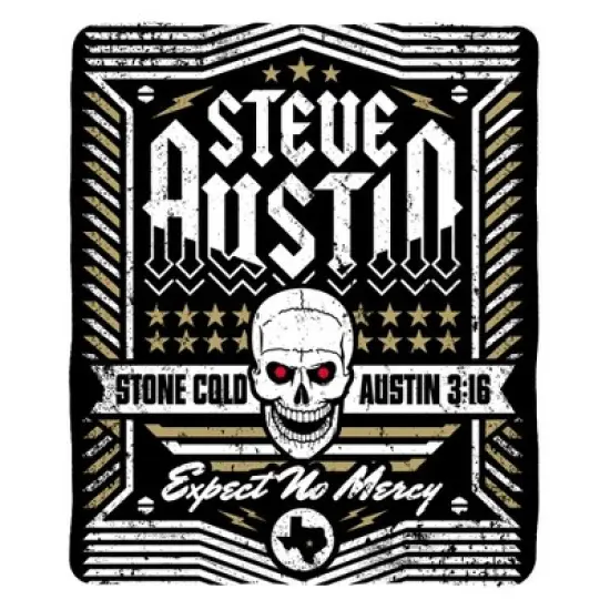 Sleep Squad WWE Stone Cold Steve Austin 60 x 80 Raschel Plush Throw image {1}