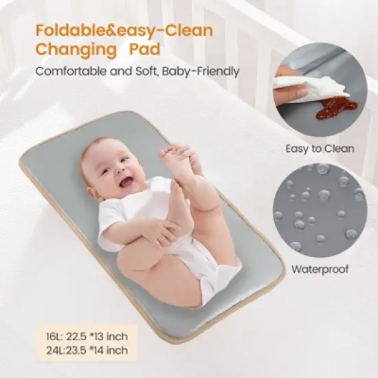 Itopfox Small Waterproof Diaper Backpack with Changing Pad, Stylish Baby Bag for Travel, Includes Stroller Buckles, 14 Inch image {6}