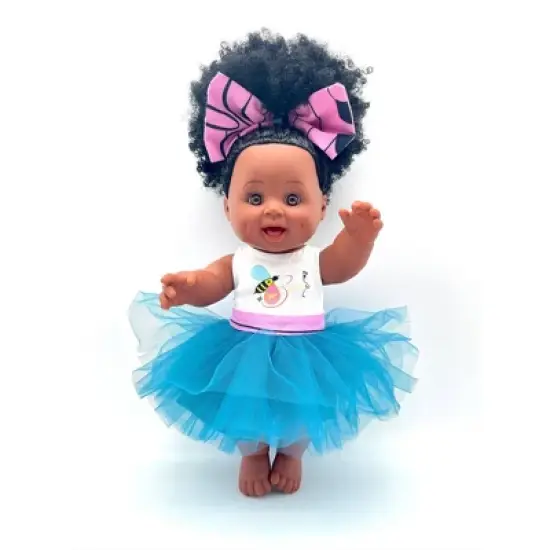 Orijin Bees Positively Puffy 12" Baby Bee Doll - Black Hair with Brown Eyes image {1}