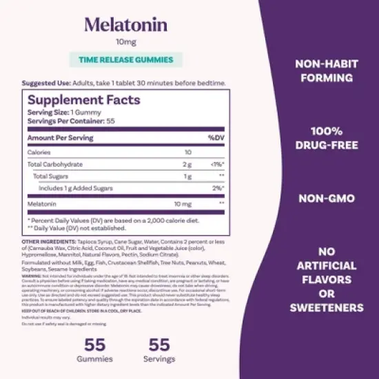 Natrol 10mg Melatonin Time Release Gummies - 55ct image {9}