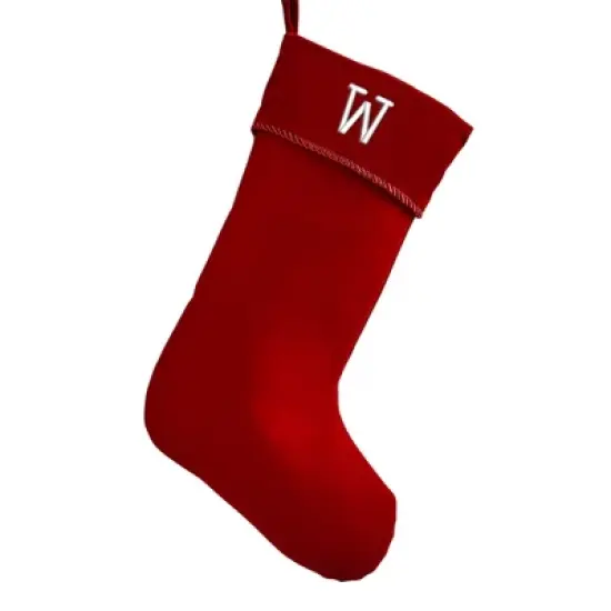 Personalization Mall Classic Christmas Embroidered Initial Burgundy Christmas Stockings image {25}