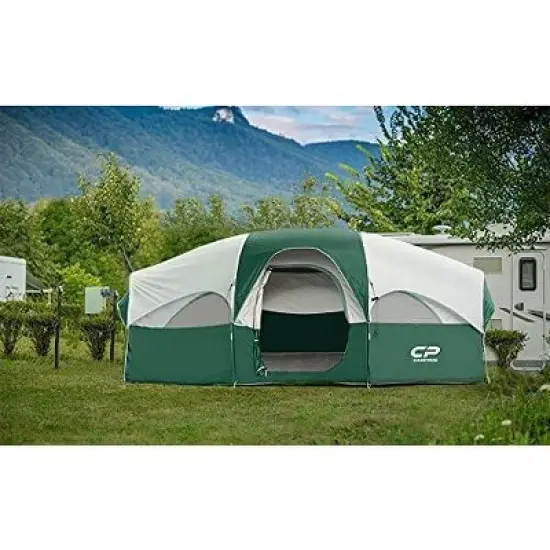 Cesicia 14 FT Red 8 Person Camping Tents with  5 Large Mesh Windows image {5}