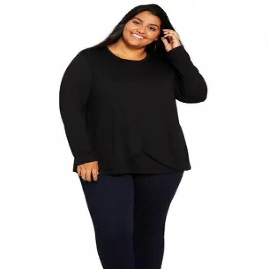 Plus Size Long Sleeve Nursing Tee | Motherhood Maternity image {5}