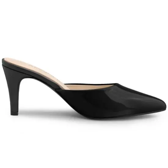 Allegra K Women's Pointed Toe Stiletto Slide Mules Heels image {6}