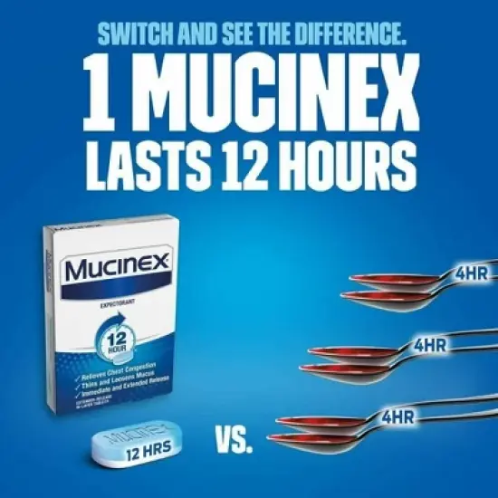 Mucinex Guaifenesin 600mg Extended Release Tablets, 100 Ct image {3}