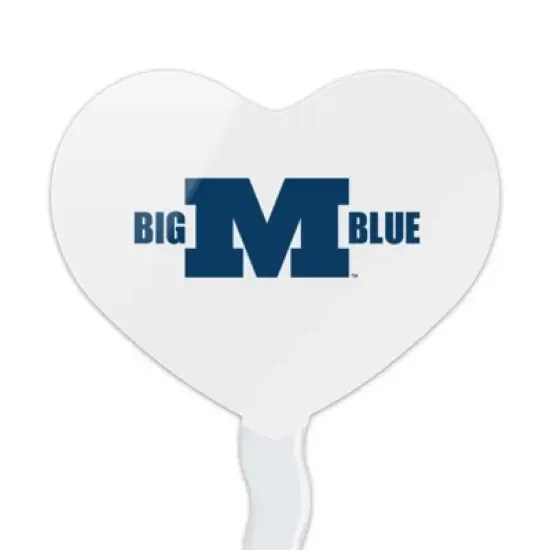 Millikin University Secondary Logo Heart Love Cupcake Picks Toppers Decoration Set of 6 image {1}