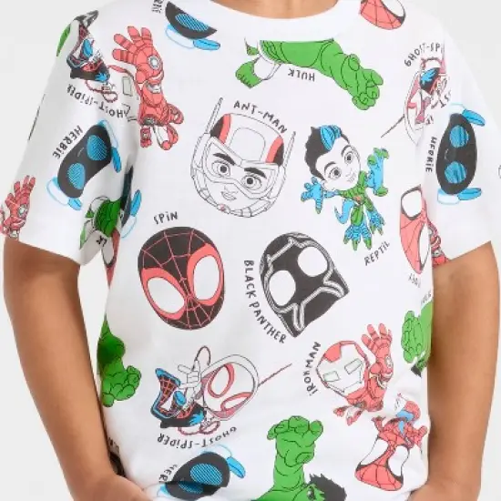 Toddler Boys' Marvel Short Sleeve T-Shirt - White image {1}