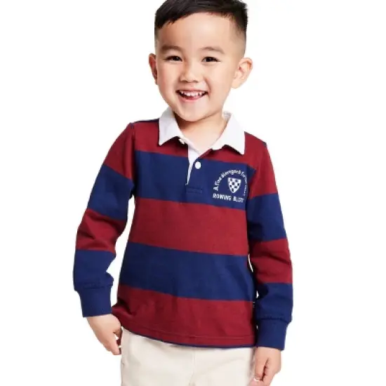 Toddler Crest Logo Stripe Collared Long Sleeve Rugby Shirt - Rowing Blazers x Target image {3}