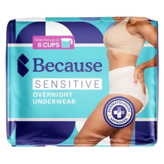 Because Sensitive Overnight Bladder Control Incontinence Underwear - L image {1}