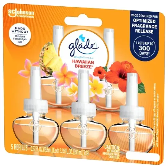 Glade PlugIns Scented Oil Air Freshener Refills Hawaiian Breeze - 3.35 fl oz/5pk image {14}