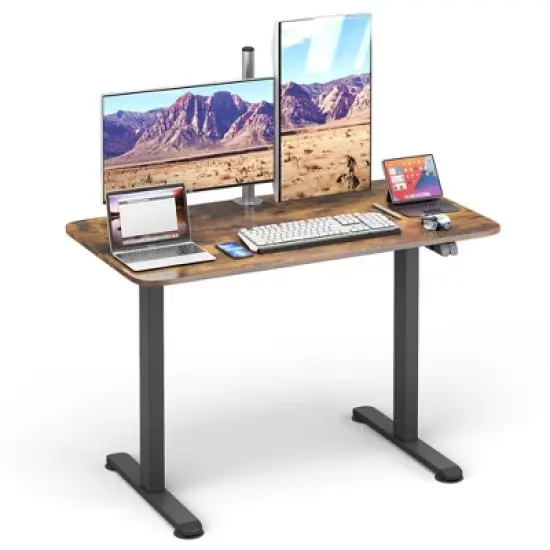 Tangkula Electric Standing Desk Adjustable Stand up Computer Desk Anti-collision image {6}